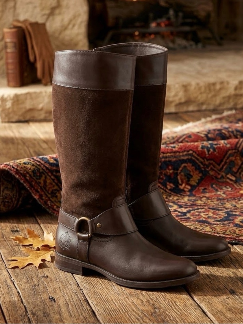 Ralph Lauren Lauren Sulita Riding BootsSize 6 Brown Leather Suede